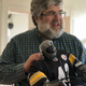 Chris Atkeson at home with one of his robots.